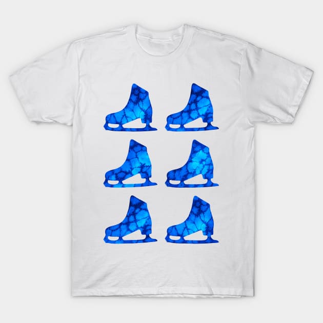 Watercolor Figure Skates (Blue) T-Shirt by illucalliart